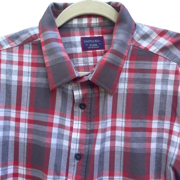 UNTUCKit Lightweight Button Front Plaid Shirt - XL - Picture 4 of 9